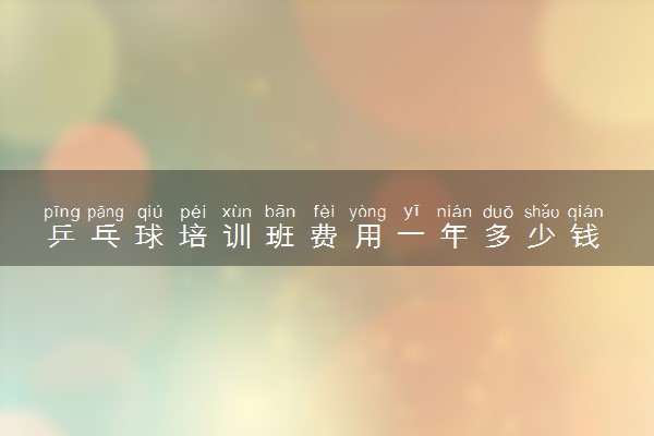 乒乓球培训班费用一年多少钱 要注意什么