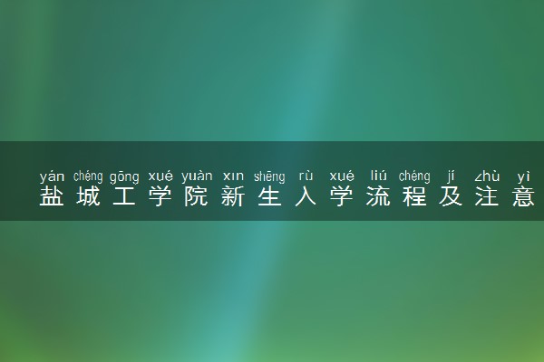 盐城工学院新生入学流程及注意事项 2022年迎新网站入口