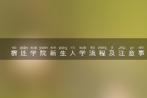 宿迁学院新生入学流程及注意事项 2022年迎新网站入口