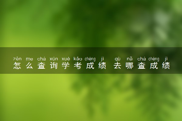 怎么查询学考成绩 去哪查成绩