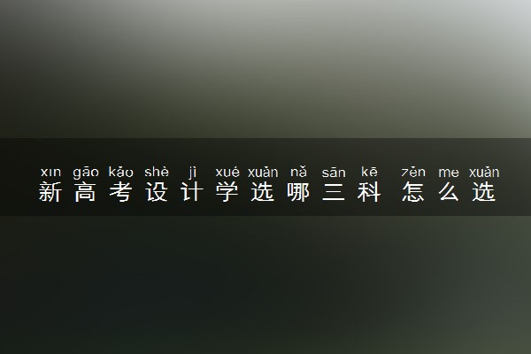 新高考设计学选哪三科 怎么选科组合