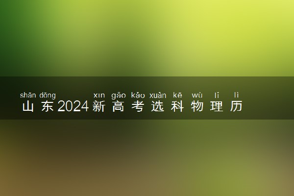 山东2024新高考选科物理历史 怎么选科