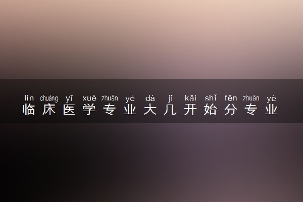 临床医学专业大几开始分专业 什么时候分科室