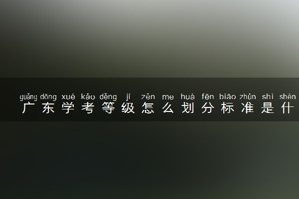 广东学考等级怎么划分标准是什么 如何报考