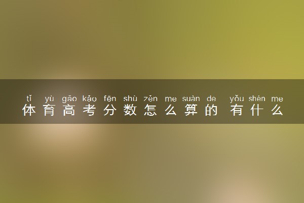 体育高考分数怎么算的 有什么方法