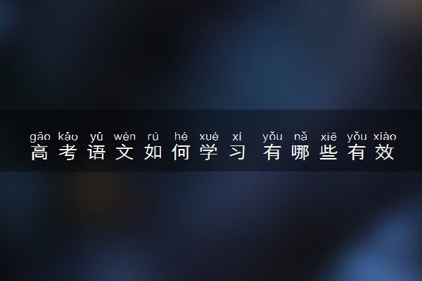 高考语文如何学习 有哪些有效的学习方法