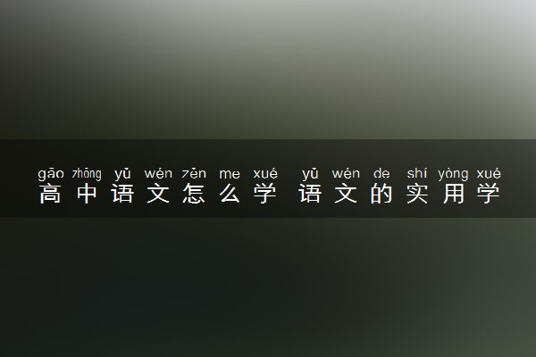 高中语文怎么学 语文的实用学习方法