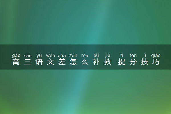 高三语文差怎么补救 提分技巧有哪些