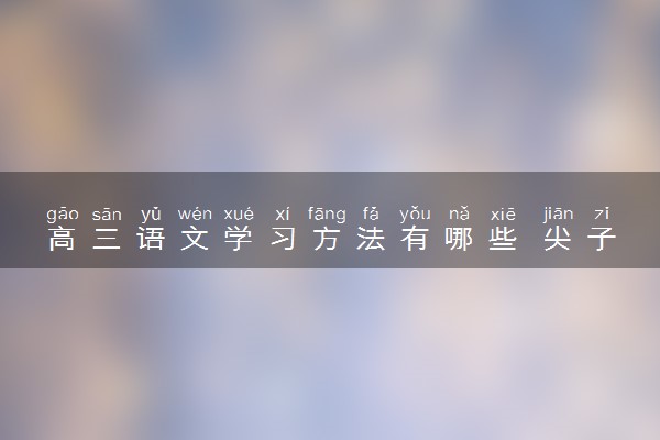 高三语文学习方法有哪些 尖子生都用的学习技巧