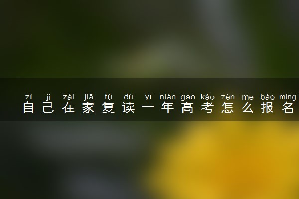 自己在家复读一年高考怎么报名 需要注意什么