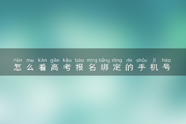 怎么看高考报名绑定的手机号 去哪里查