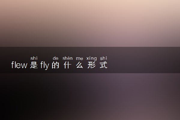 flew是fly的什么形式