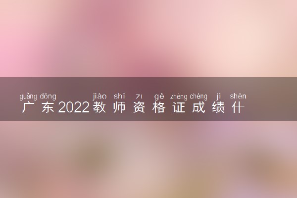 广东2022教师资格证成绩什么出来下半年 笔试成绩查询入口