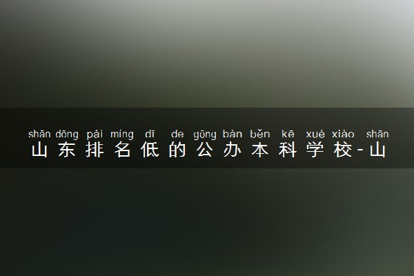 山东排名低的公办本科学校-山东十大排名低公办二本学院名单(23届参考)