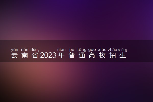云南省2023年普通高校招生网上报名范围