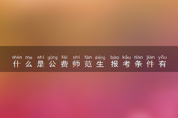 什么是公费师范生 报考条件有哪些