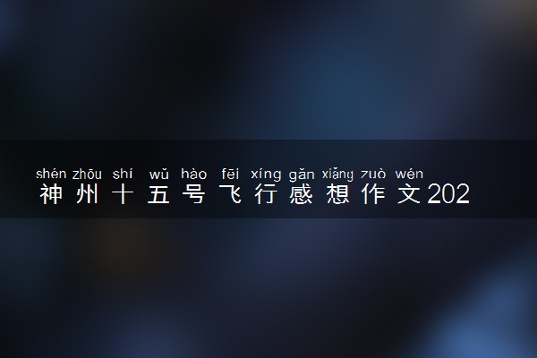 神州十五号飞行感想作文2022 神十五作文素材积累