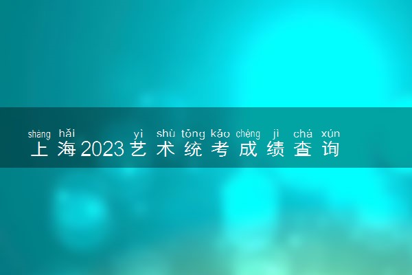 上海2023艺术统考成绩查询时间及入口 具体怎样查询