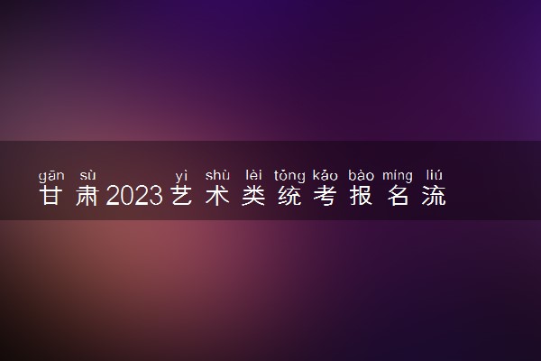 甘肃2023艺术类统考报名流程 如何报名