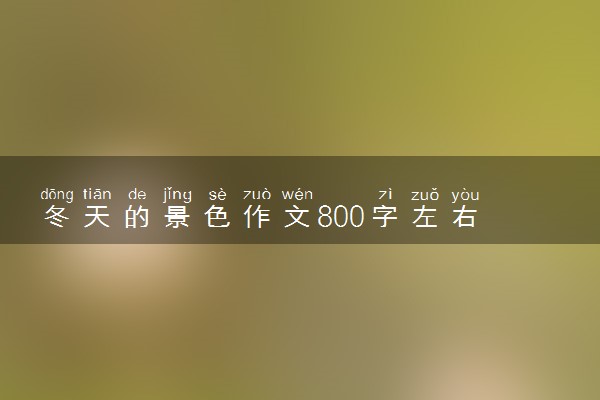 冬天的景色作文800字左右 冬天好句好段摘抄