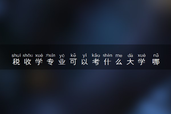 税收学专业可以考什么大学 哪所大学最好