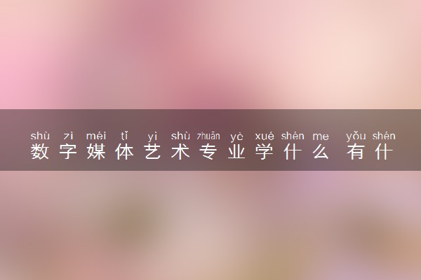 数字媒体艺术专业学什么 有什么课程内容