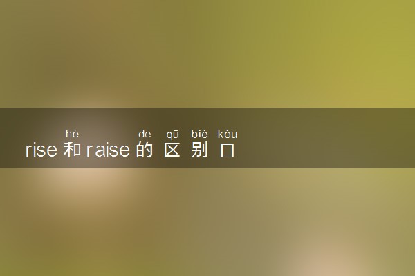 rise和raise的区别口诀