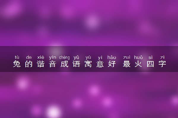 兔的谐音成语寓意好 最火四字成语祝福语