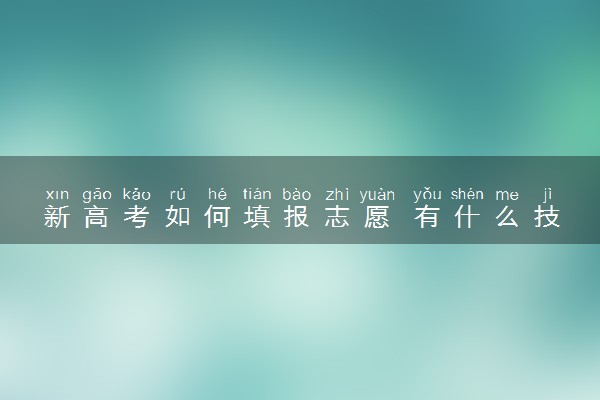 新高考如何填报志愿 有什么技巧