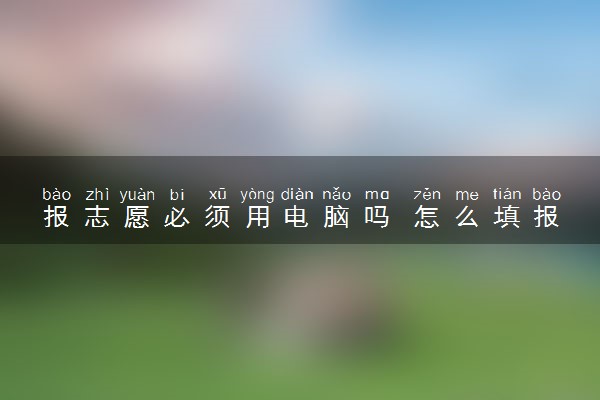 报志愿必须用电脑吗 怎么填报