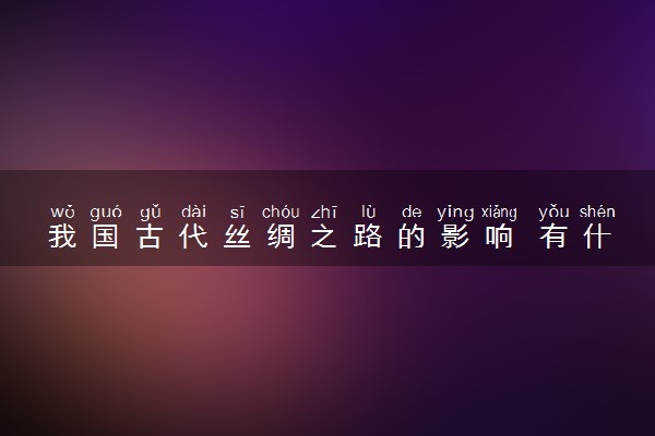 我国古代丝绸之路的影响 有什么特点