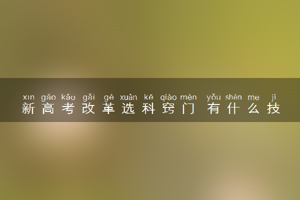 新高考改革选科窍门 有什么技巧