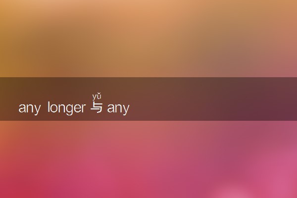 any longer与any more的区别