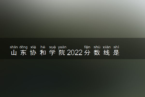 山东协和学院2022分数线是多少 各省录取最低分及位次