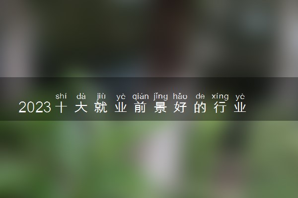 2023十大就业前景好的行业 未来最吃香的行业