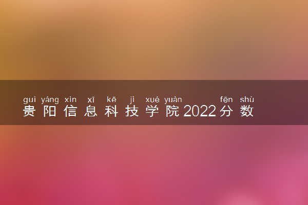 贵阳信息科技学院2022分数线是多少 各省录取最低位次