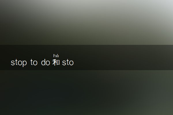 stop to do和stop doing的意思和区别