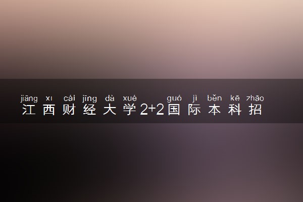 江西财经大学2+2国际本科招生专业
