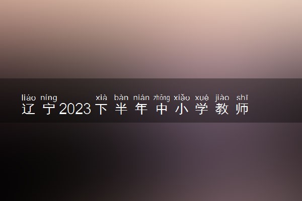 辽宁2023下半年中小学教师资格考试(笔试)报名时间 哪天报名