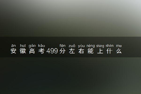 安徽高考499分左右能上什么大学 可以报哪些公办院校(2023报考推荐)