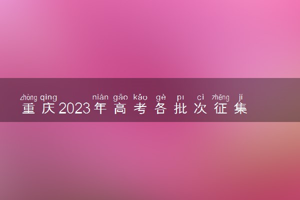 重庆2023年高考各批次征集志愿填报时间 几号开始