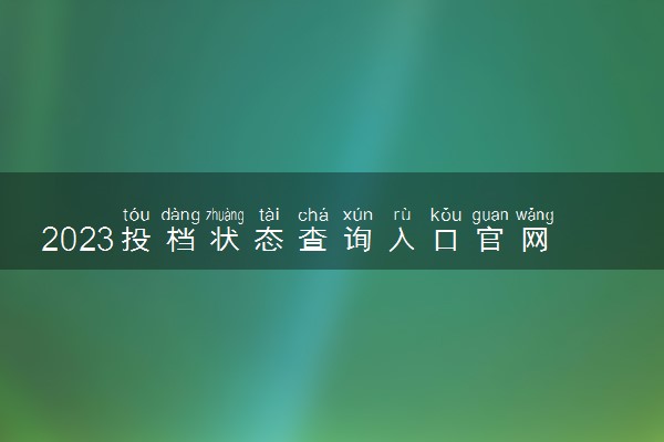 2023投档状态查询入口官网 怎么查询