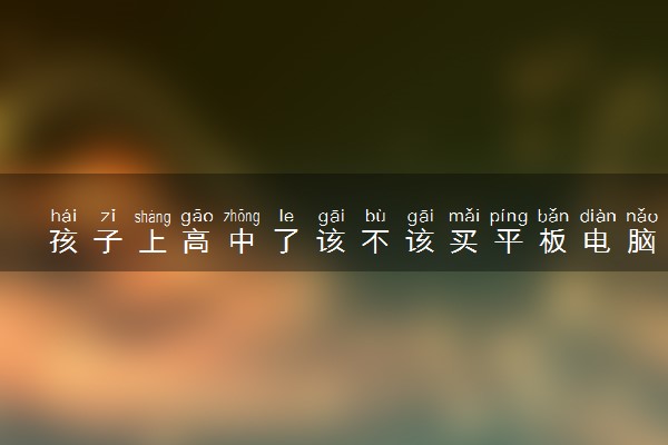 孩子上高中了该不该买平板电脑 有必要吗