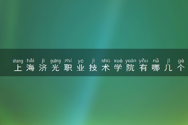 上海济光职业技术学院有哪几个校区及校区地址公交站点 分别都在哪里