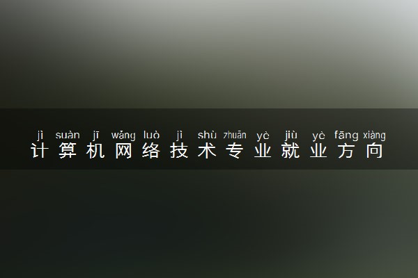 计算机网络技术专业就业方向 做什么工作好