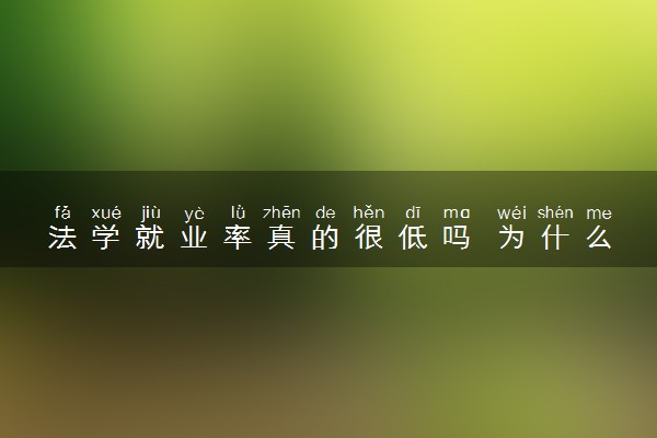 法学就业率真的很低吗 为什么不好就业