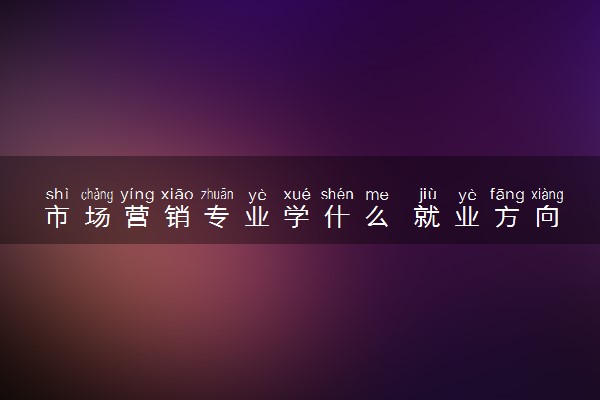 市场营销专业学什么 就业方向有什么