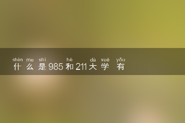 什么是985和211大学 有什么区别