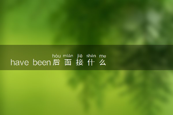 have been后面接什么