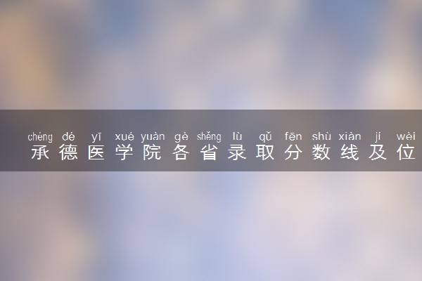 承德医学院各省录取分数线及位次 投档最低分是多少(2024年高考参考)